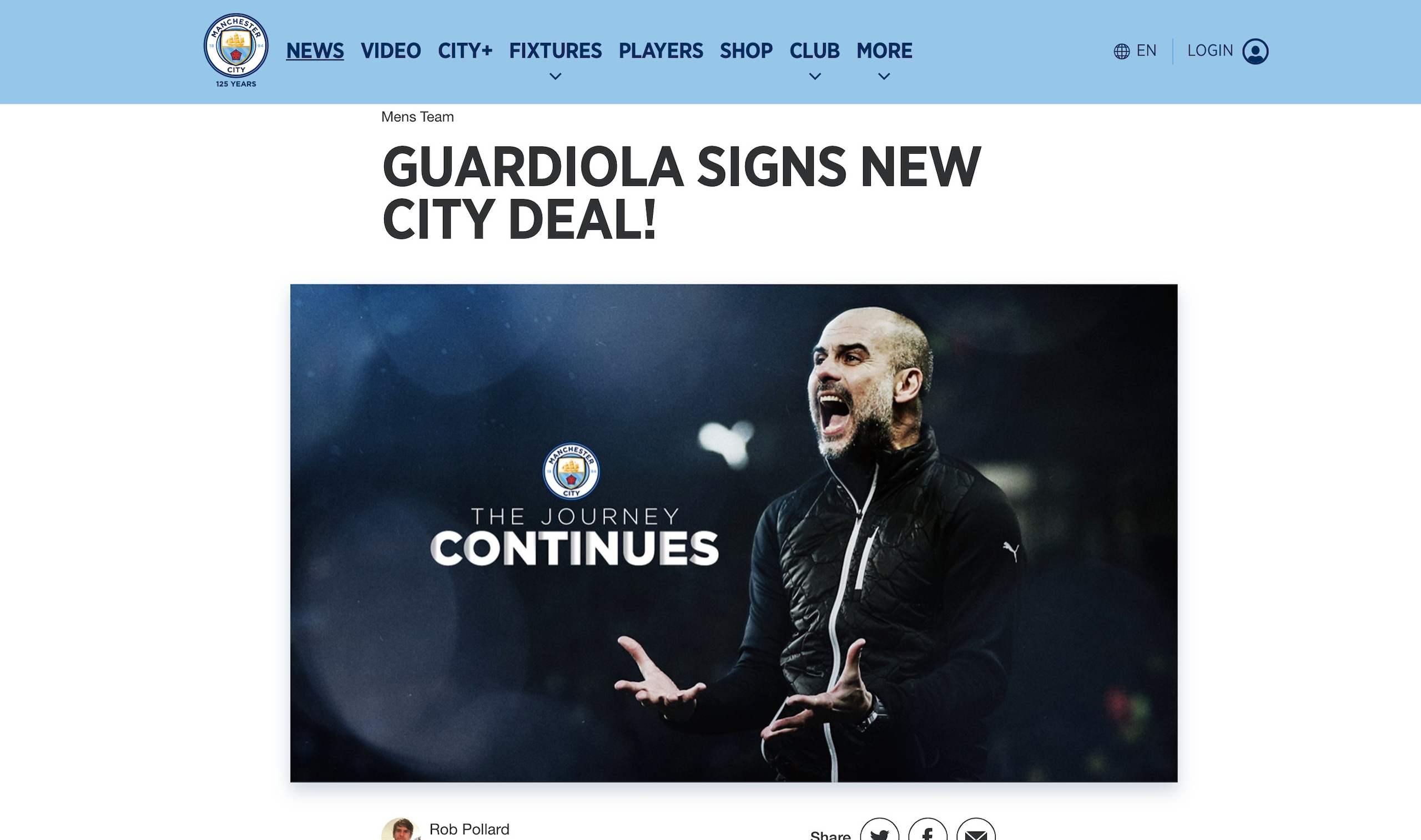 Guardiola rinnova con il Manchester City fino al 2023