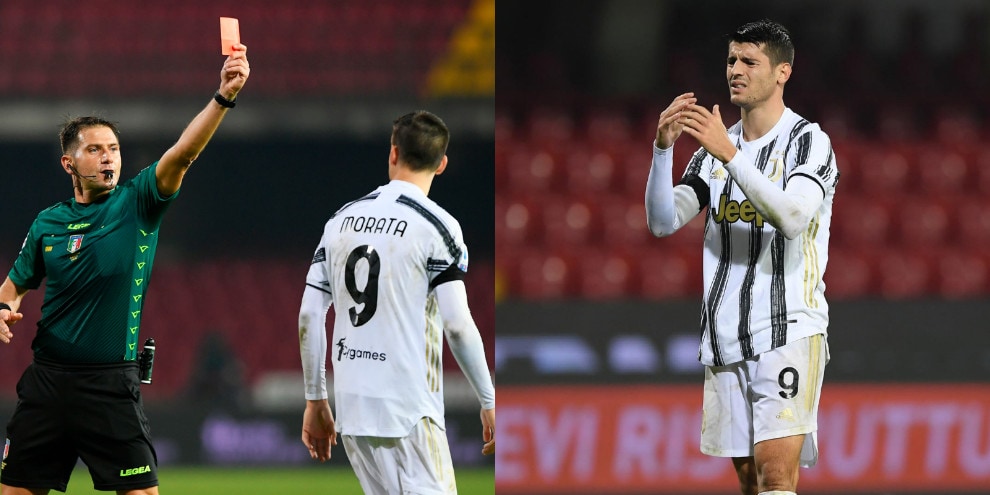 Juve, Morata perde i nervi! Espulso dopo il fischio finale con il Benevento