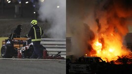 Bahrain, paura per Grosjean: macchina in fiamme!