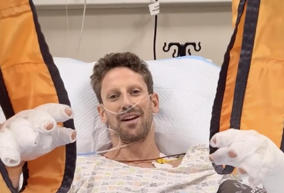Grosjean dall'ospedale rassicura tutti dopo lo spaventoso incidente