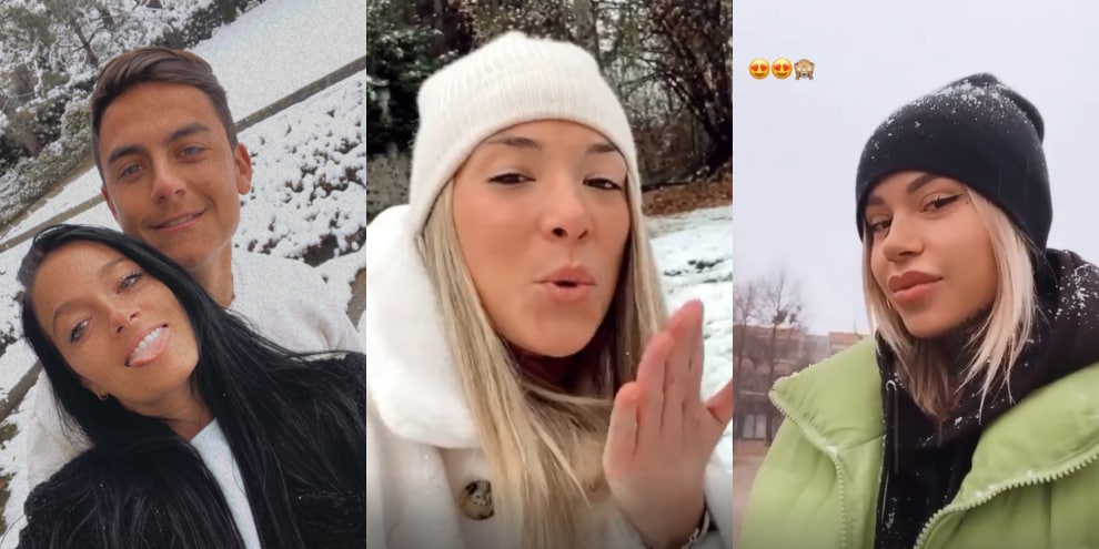 Neve al Nord: le Wags si divertono sui social
