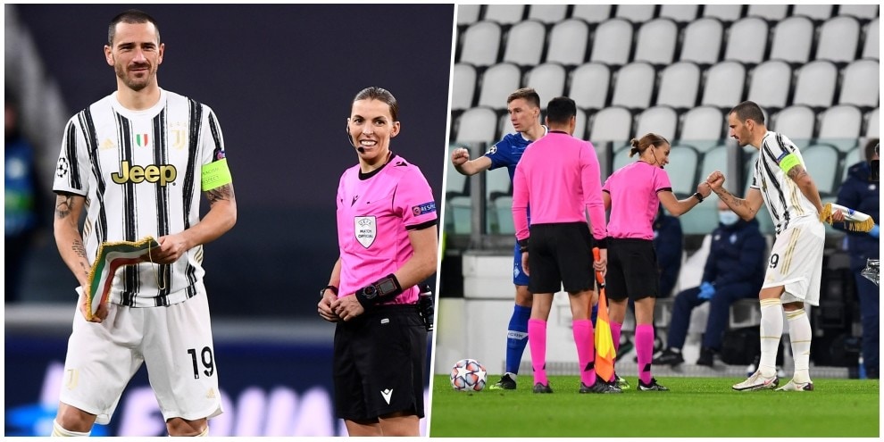 Juve, Bonucci: dedica social all'arbitro Stephanie Frappart