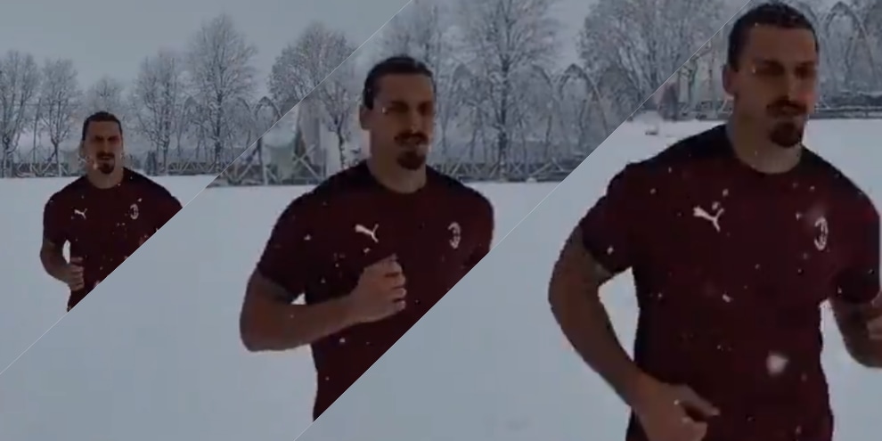 Ibrahimovic, un "Diavolo" nella neve: si allena così