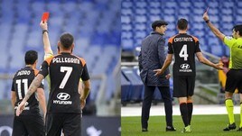 Roma, espulsione per Pedro e Fonseca: 0-0 con il Sassuolo