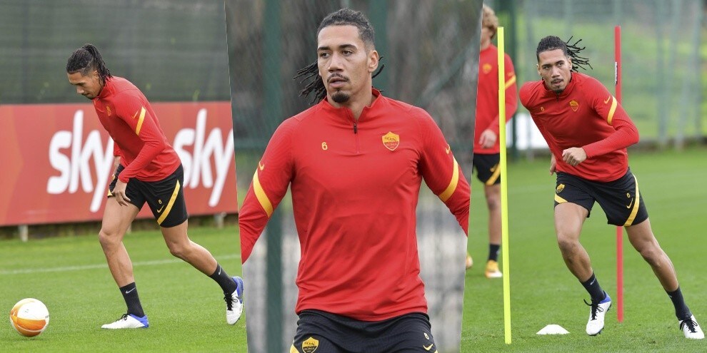 La Roma con Smalling: il difensore si allena in gruppo