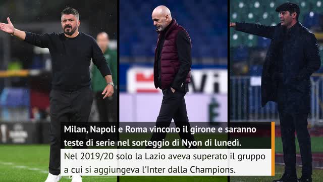 Milan, Napoli e Roma ai sedicesimi di Europa League: i numeri