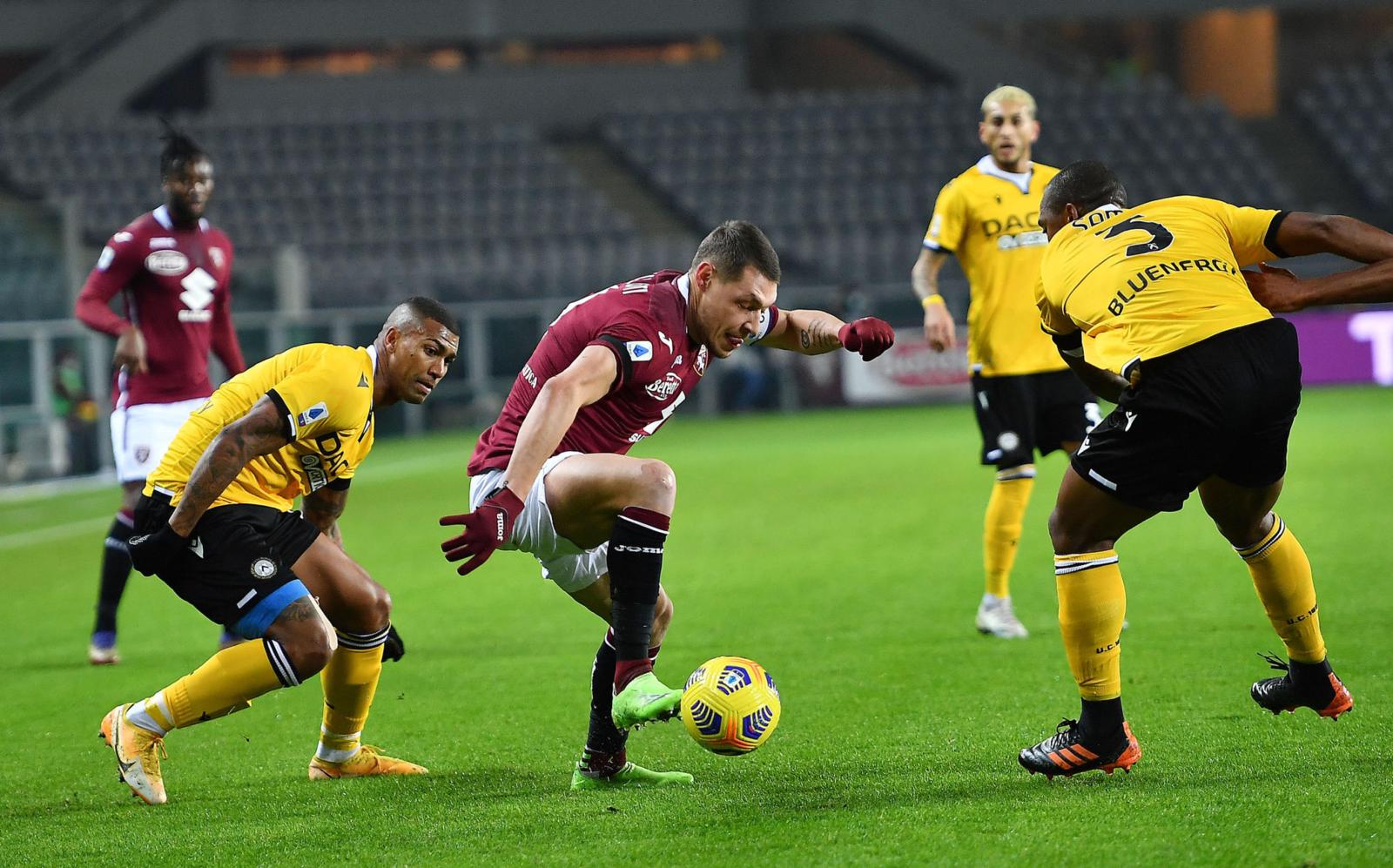 Torino-Udinese 2-3, il tabellino
