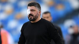 Gattuso con la benda sull’occhio in Napoli-Sampdoria