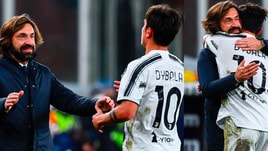 Dybala, che abbraccio con Pirlo dopo il gol