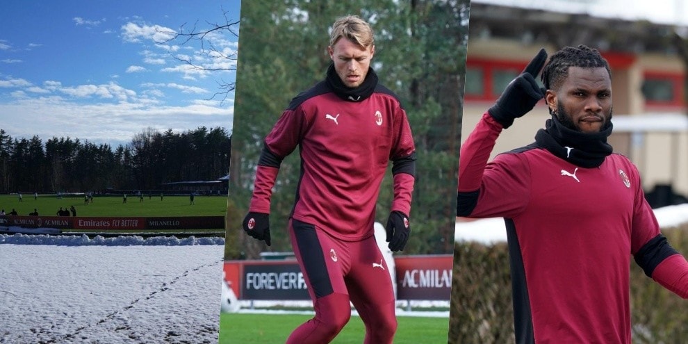 Il Milan sulla neve ritrova Kjaer e Kessie