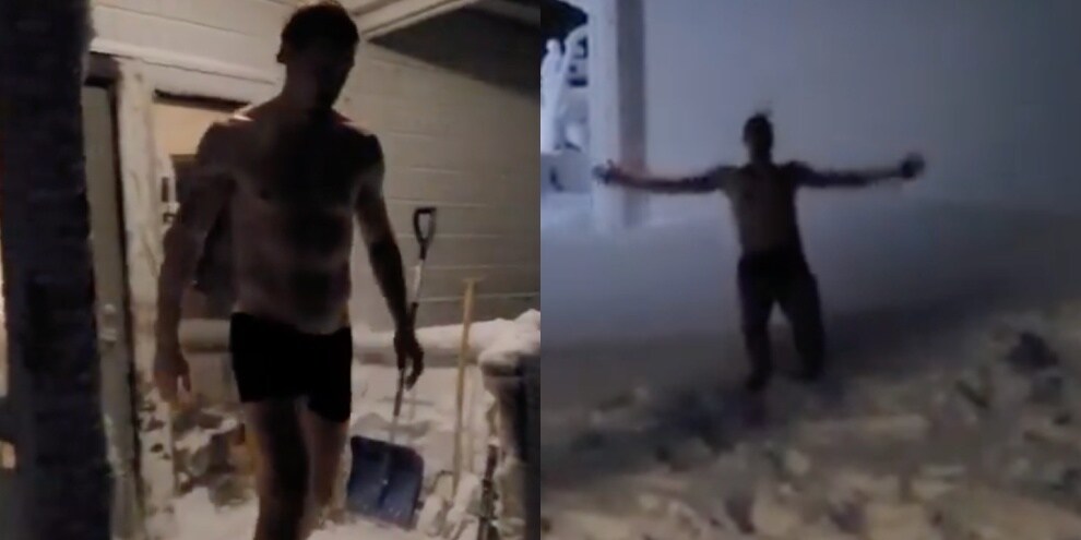 Ibrahimovic in mutande nella neve: “Perché Sanremo è Zanremo“