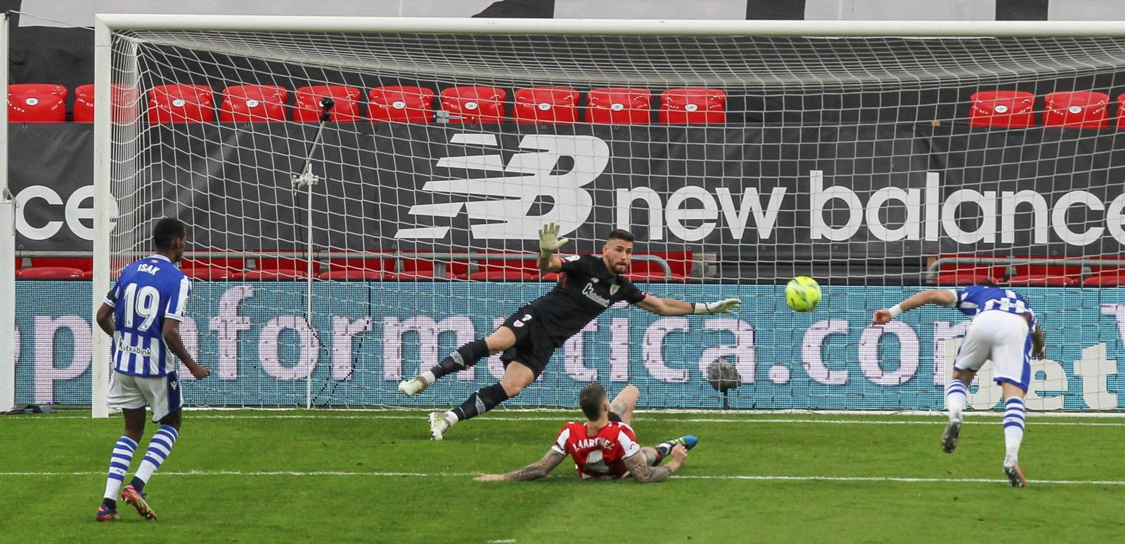 Liga, la Real Sociedad vola al 3° posto: Portu stende l'Athletic Bilbao