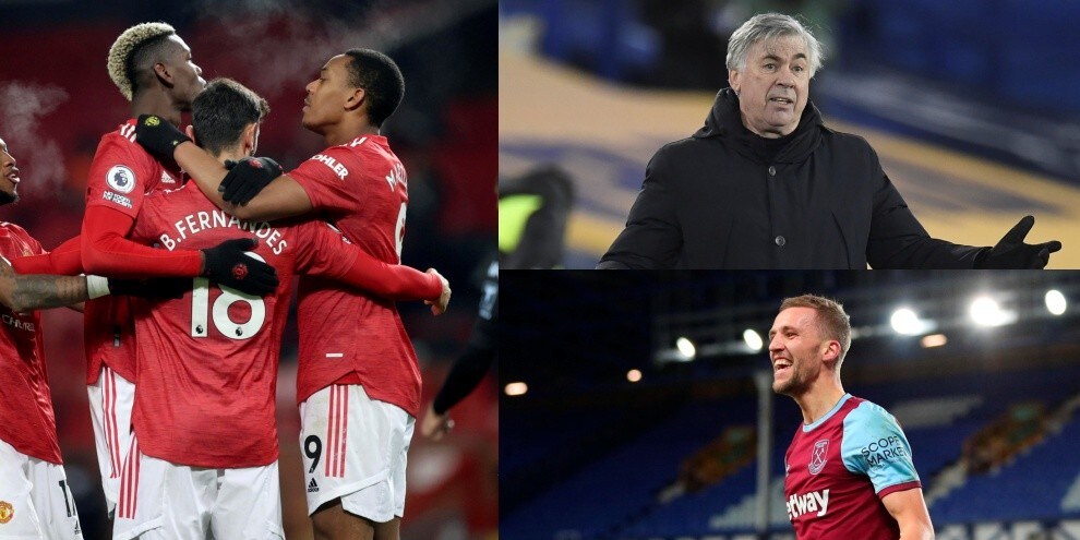 Everton di Ancelotti sconfitto in casa, Manchester United vola in testa