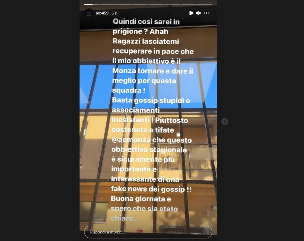 Monza, lo sfogo social di Mario Balotelli