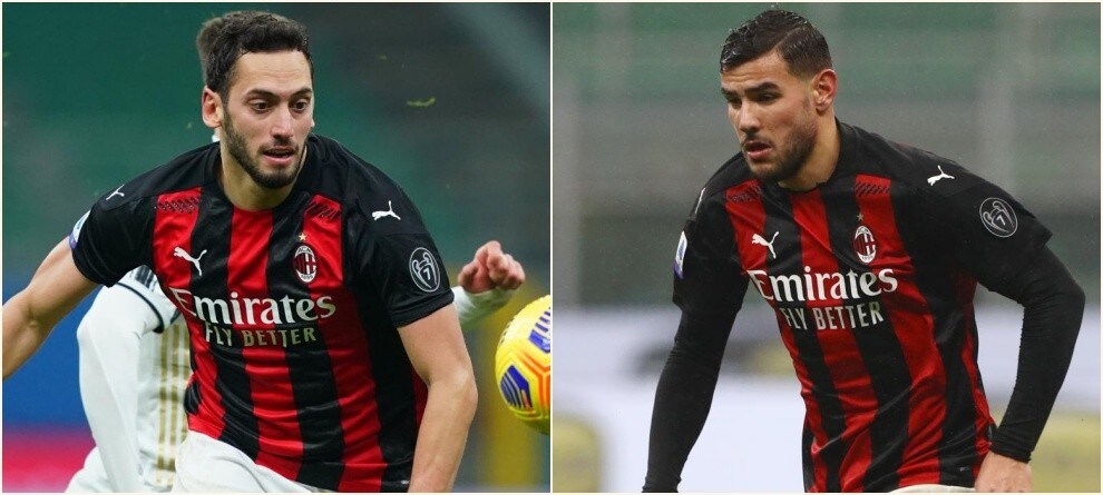 Milan, Calhanoglu e Theo Hernandez non si allenano: fuori col Cagliari?