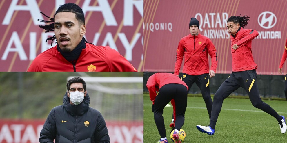Roma, la carica di Smalling. Fonseca osserva pensieroso