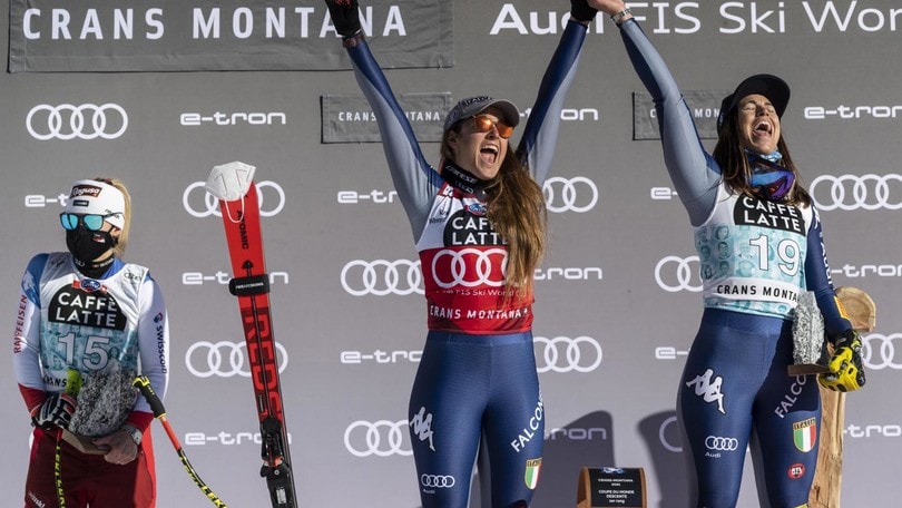 Sofia Goggia da impazzire! Primo posto e festa sul podio con la Curtoni