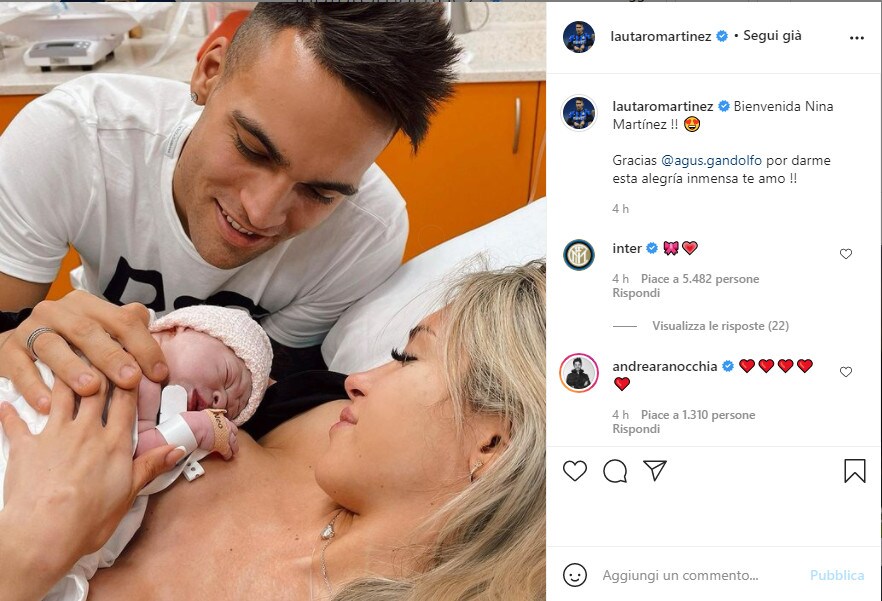 Inter, Lautaro Martinez é diventato papà