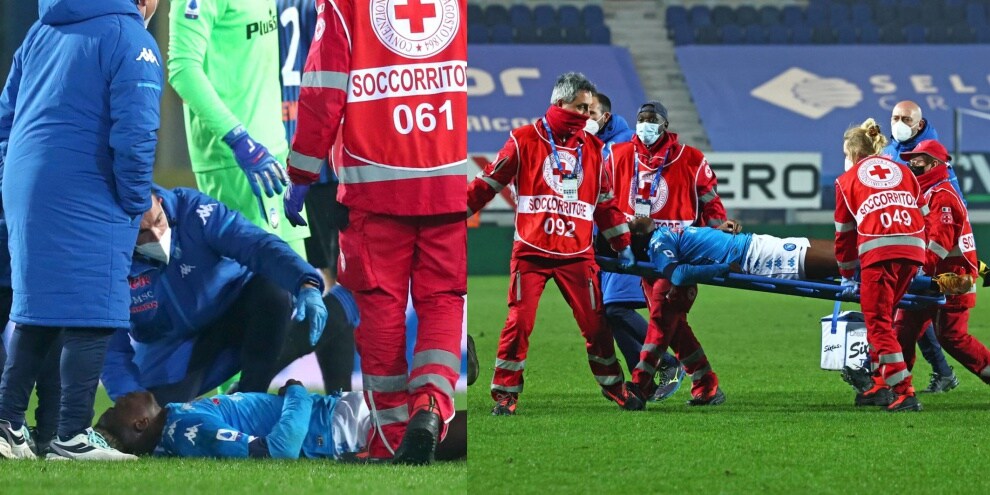 Napoli, Osimhen perde i sensi ed esce dal campo in barella