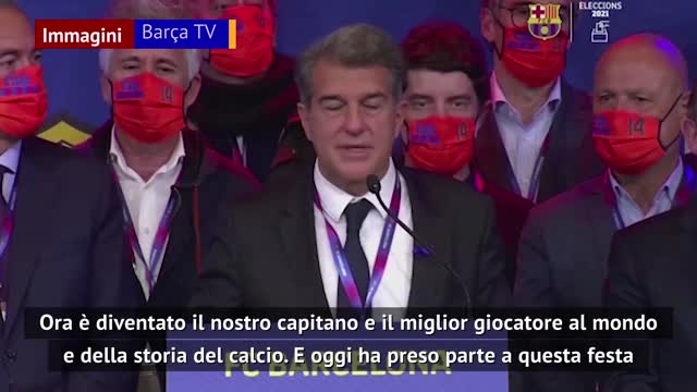 Laporta: "Spero Messi resti al Barça"