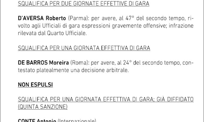 Inter, a Torino senza Conte: squalificato 1 giornata