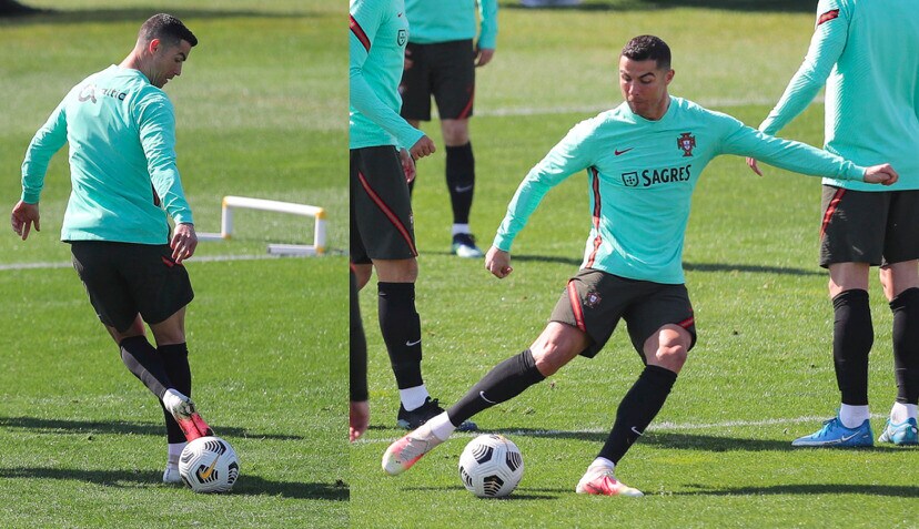 Portogallo alla Continassa, Ronaldo show in allenamento
