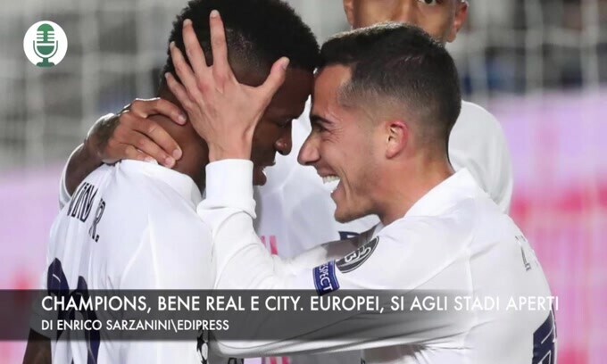 Champions League, vincono Real e City. Europei, pubblico negli stadi