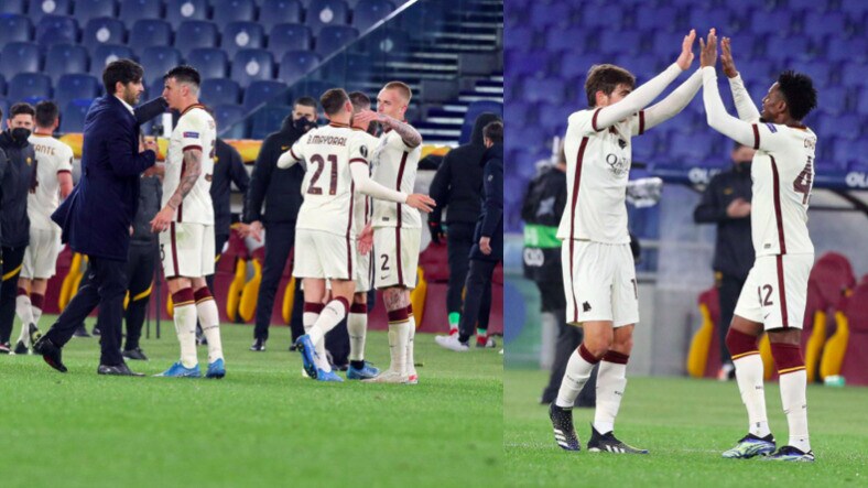 Roma in semifinale, che festa in campo!