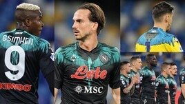 La nuova maglia del Napoli all'esordio contro l'Inter