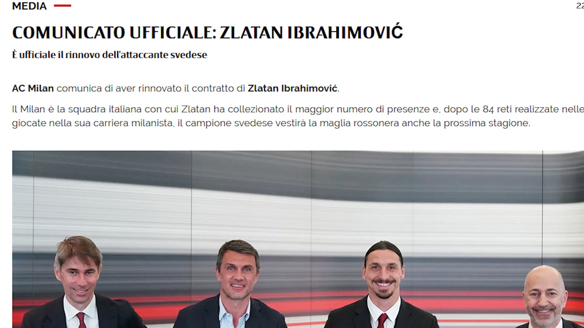 Ufficiale: Ibrahimovic rinnova con il Milan