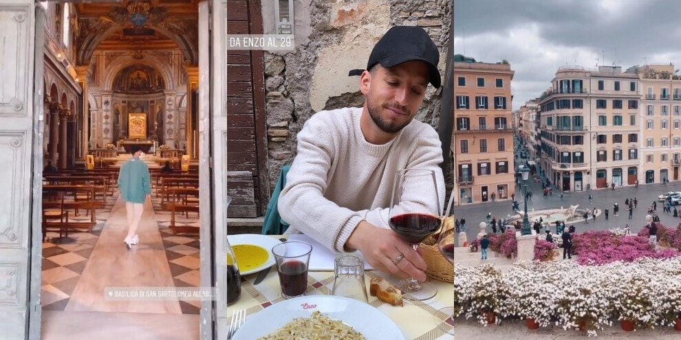 Mertens a spasso per Roma tra Piazza di Spagna e Trastevere