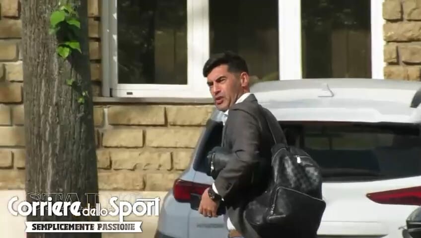 Roma, Fonseca arriva a Trigoria per dirigere l’allenamento