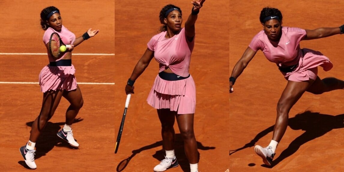 Serena Williams e il completino rosa che infiamma gli Internazionali d'Italia