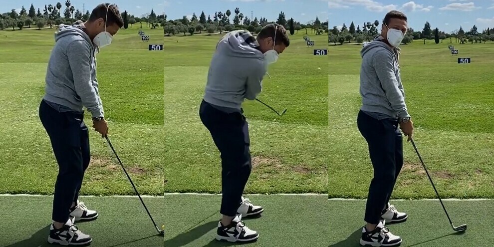 Papu Gomez si da al golf. Che colpo!