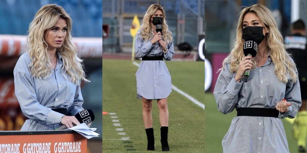 Diletta Leotta, look speciale per il derby Roma-Lazio