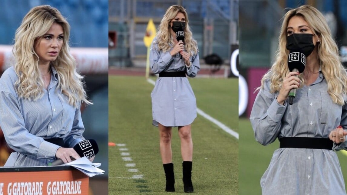 Diletta Leotta, look speciale per il derby Roma-Lazio