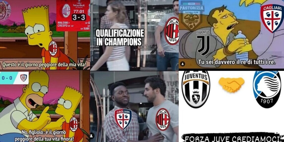 Il Milan frena e la Juve accorcia: sui social partono le ironie