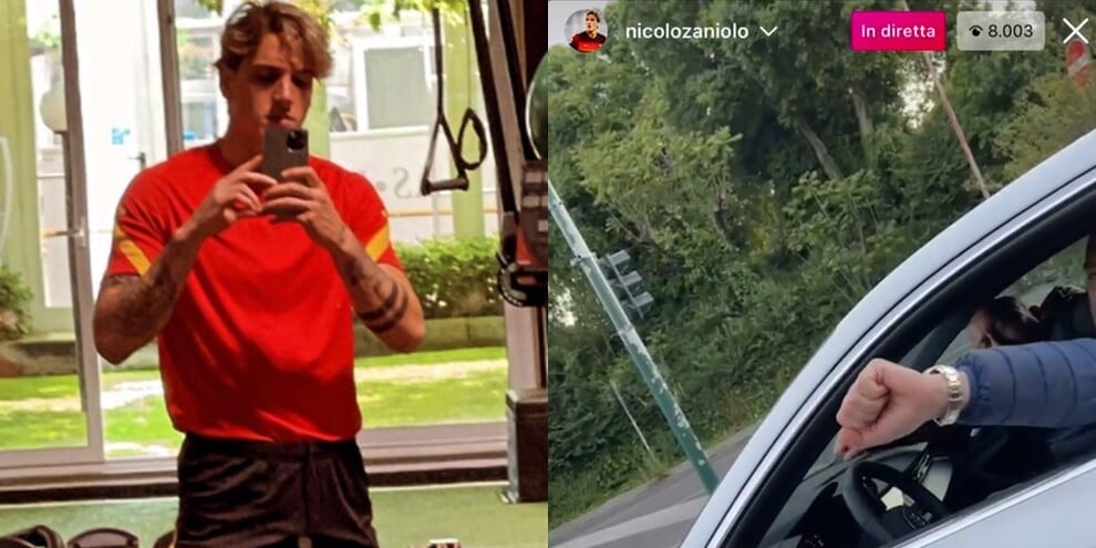 Zaniolo, la diretta su Instagram con 'Grazie Roma' a tutto volume