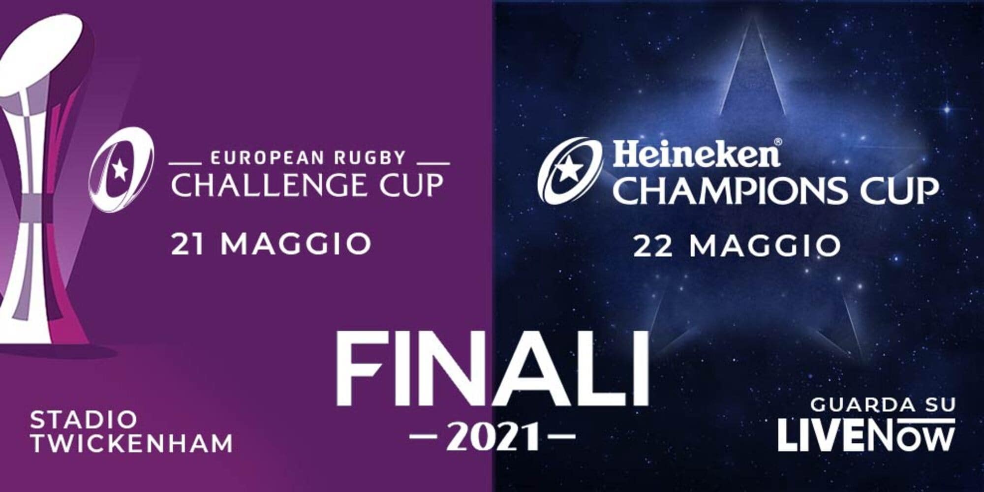 La Heineken Cup e la Challenge Cup su LiveNOW