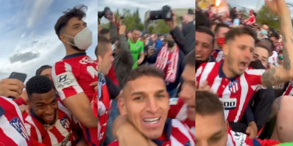 L'Atletico Madrid si scatena con i tifosi: impazza la festa!