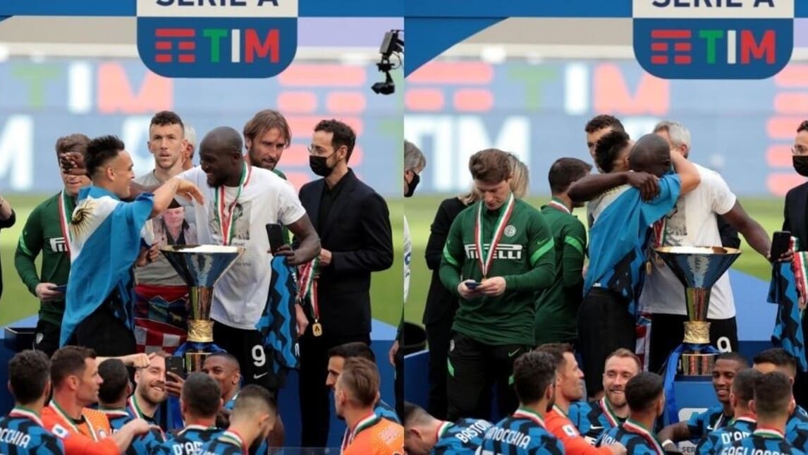 Lukaku abbraccia Lautaro: grande emozione per lo scudetto!