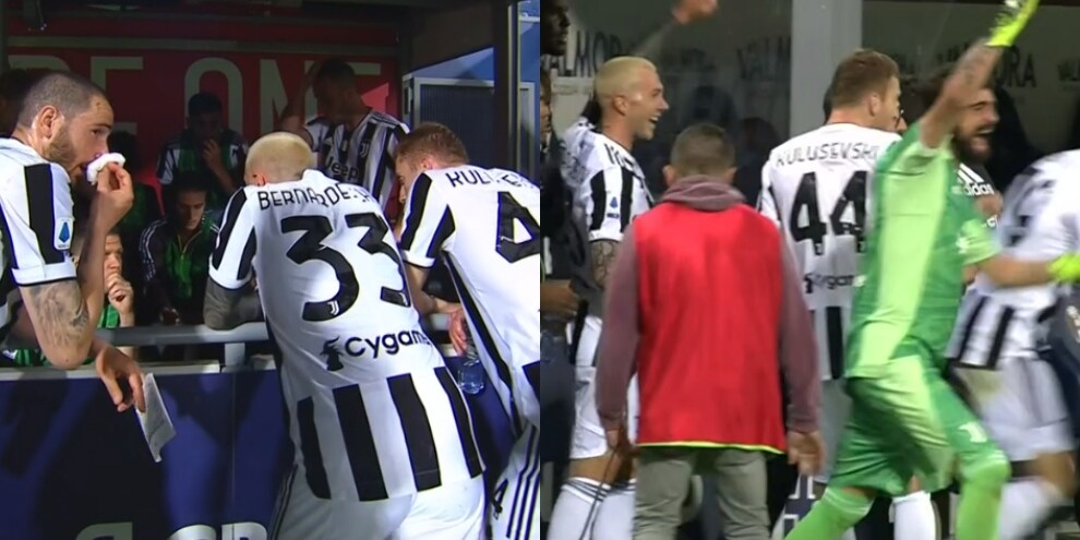 La Juve guarda il Napoli in tv: poi la panchina esplode di gioia!