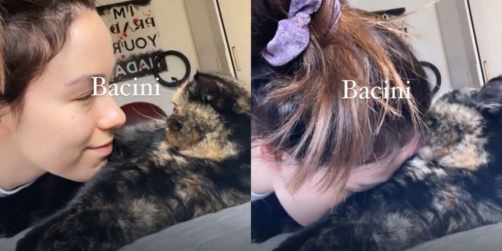 Aurora Ramazzotti e il gattino: quante coccole per Saba Miao!