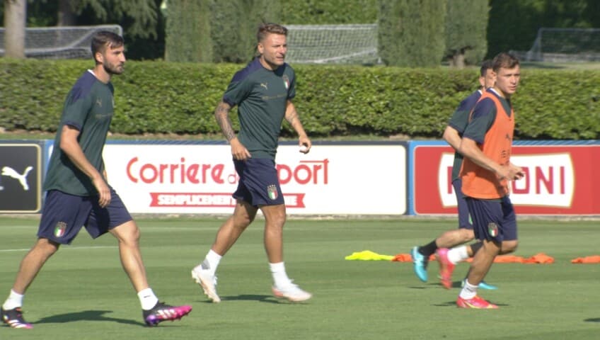 Gli azzurri in campo dopo le convocazioni ufficiali