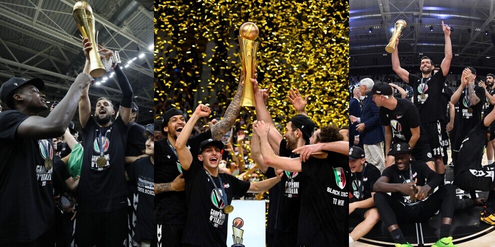 Virtus Bologna, la festa scudetto e premiazione