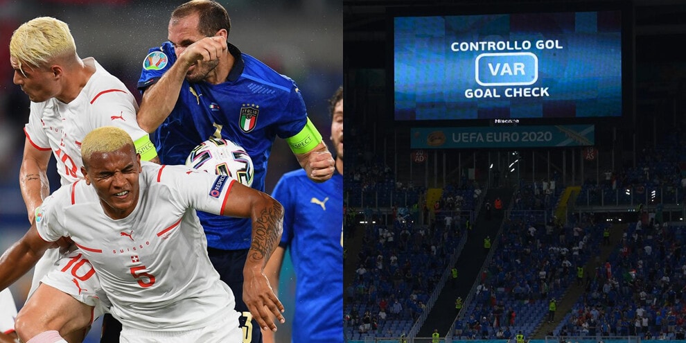 Europei, Italia-Svizzera: il Var annulla la rete di Chiellini!