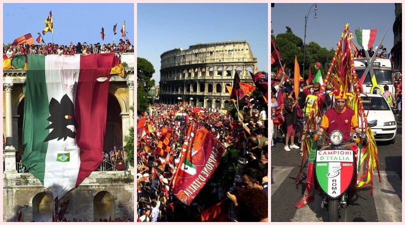 Roma, ventennale scudetto: ecco il delirio nella capitale per il tricolore