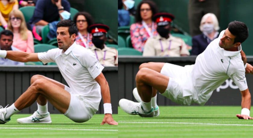 Djokovic, che caduta all'esordio a Wimbledon