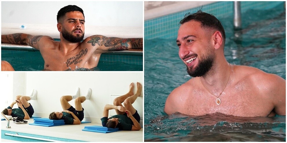 Italia, recupero e relax in piscina dopo il Belgio