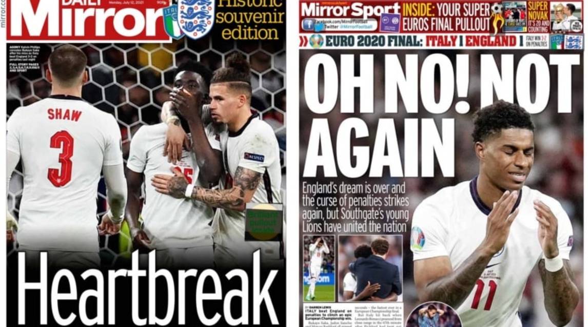 Italia Campione d'Europa: le prime pagine dei quotidiani inglesi